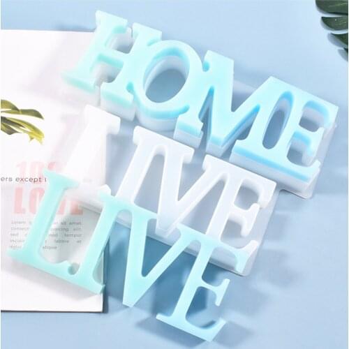 3D Home live Home Sign Word Letters Numbers silicone Mold For listed ice Jelly Chocolate Mold Decorating Tool Decorating Mould