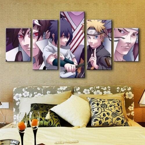 5 Pieces Of Wall Art Canvas Anime Manga Ninja Model Modular Pictures And Posters Modern Home Decoration Living Room Decoration P