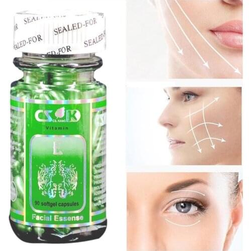 90pcs/bottle Capsule Essence Vitamin E Collagen Moisturizing Nutrition Lift Firm Skin Face Serum Whitening Face Cream