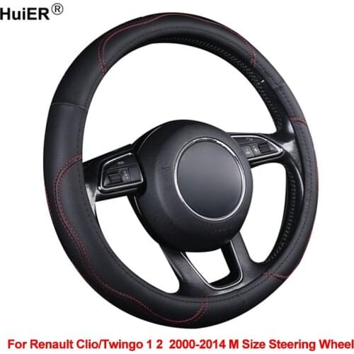 Auto Car Steering Wheel Cover Wrap For Renault Clio / Twingo 1 2 2000 -2012 2013 2014 M Size Braid on the Steering wheel Volant