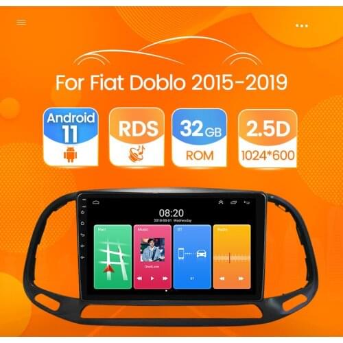 HD Android 11 RDS Car Radio Multimedia GPS Player for Fiat Doblo 2015-2019 Auto Stereo Head Unit 2 DIN support WIFI SWC BT USB