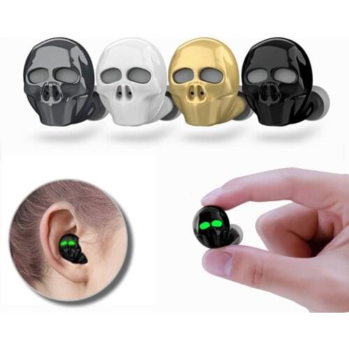 New Skull Bone Bluetooth Earphone with Microphone Noise Cancelling Hi-Fi Handsfree Bass Stereo Micro Earphone