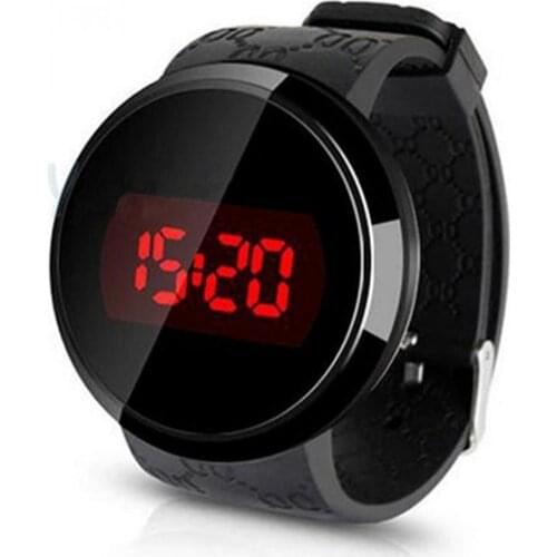 Men Top Fashion Waterproof LED Round Touch Screen Watch Men Day Date Display Silicone Strap Men Watch Digital Watch часы мужские