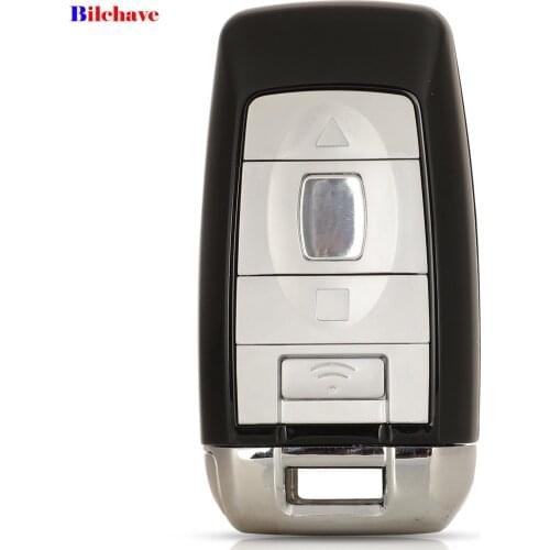 Bilchave 4 Buttons Smart Remote Car Key Shell FOB Case Cover For Rolls Royce Phantom Style With Uncut Blank Blade Replacement