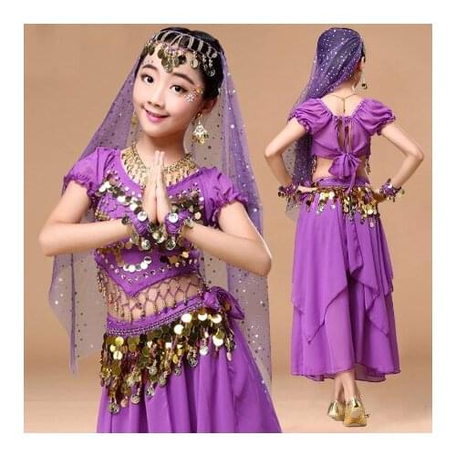 Kid Girls Belly Dancing Costume Set Kids Indian Dance Costumes For Girls Performance Children Girl Bellydance Girl Egypt Dance