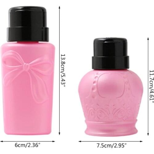 Q1QD 230ml Push Down Dispenser Nail Polish Remover Pump Empty Bottle Dispensers