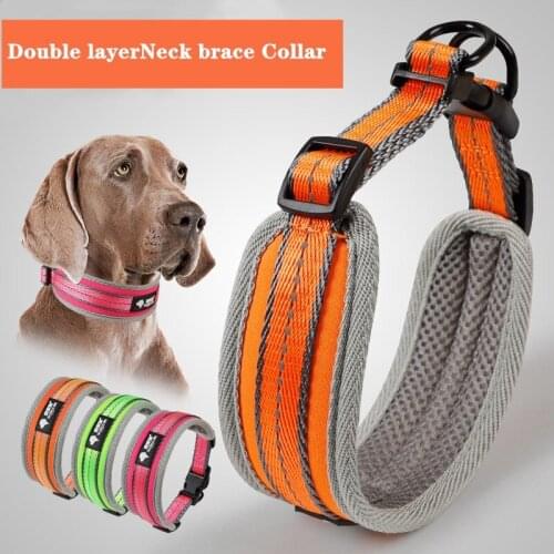 Big Dog Collar Pet Collar Sandwich Nylon Double Layer Dog Collar
