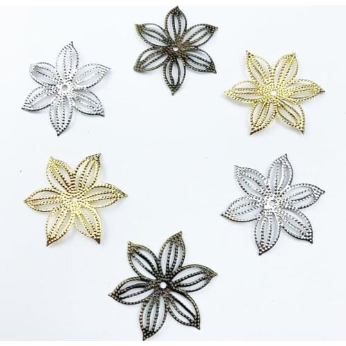 20pcs 36mm Filigree Metal flower sheets decorative for Jewelry Making Cosplay accessories Earring accessories