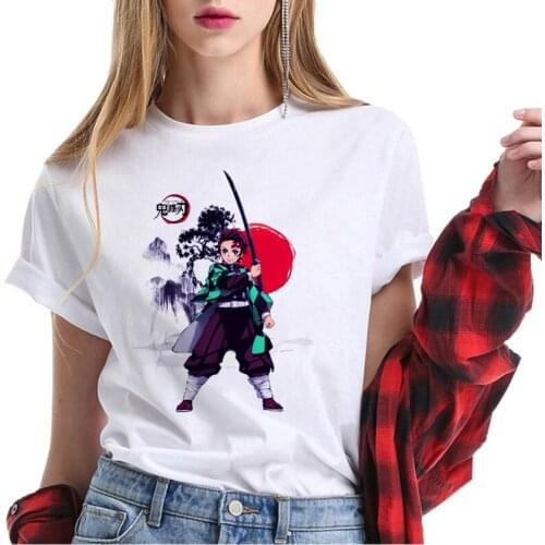 Tanjiro T Shirt Women Nezuko Kamako T-shirt Japanese Anime Demon Slayer Shinobu Kocho Tshirt Unisex Kimetsu No Yaiba Tops Female