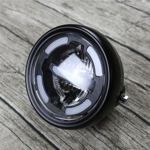 5.75 Inch Motorcycle Headlight LED Moto Light DRL for Cafe Racer Chopper Bobber Cruiser Sportster Softail Dyna 883 E24 Approval