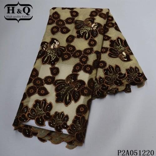 H&Q newest french velvet sequins laces fabric 2021 high quality nigerian mesh tulle embroidery with stones african lace fabric
