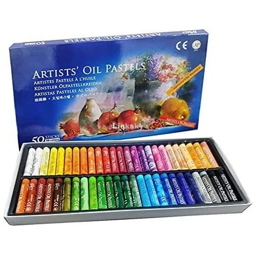 Arts Oil Pastels Set,50 Colors Drawing Set, Thicker Refill Colori Giz Pastel Colour Pen Chalk Pastelli Kids School Stationery