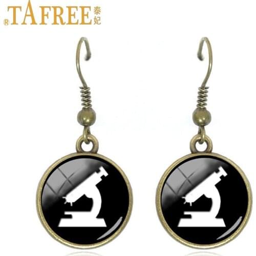 TAFREE Exquisite Art Picture home tool Hot earrings Glass Cabochon Neutral Dome Drop Earrings for friend gift Jewelry TL03