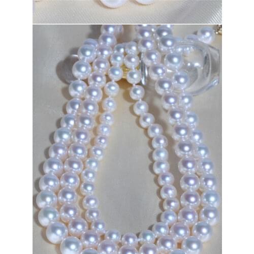 Classic AAA++10-11 mm freshwater white pearl necklace 20 inch 925silver