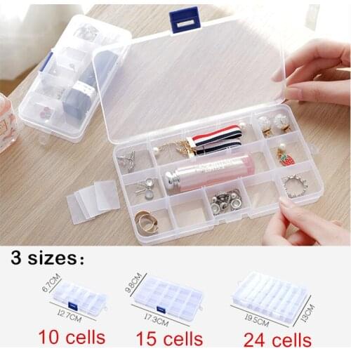 Storage Box Transparent Compartment Lipstick Jewelry Earring Adjustable Compartment Assembling Plastic Box Medicine Box