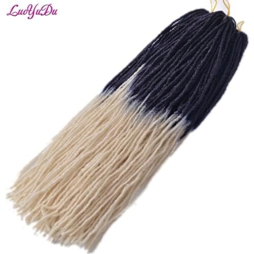 Deadlocks Sister Locks Afro Crochet Braids Brown Red Synthetic Braiding Hair For African Women Faux Locs Crochet Hair LUOYUDU