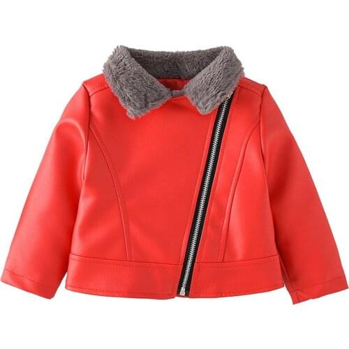 Girl Boy Winter Coat PU Velvet Thick Warm Jackets Baby Kids Fashion Leather Jacket For Children Autumn Casual Clothes Soft 2020