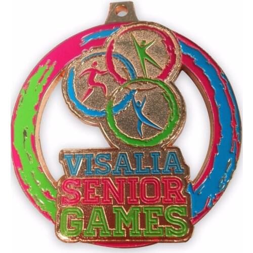 Best selling gymnastics competition medal color hollow medals