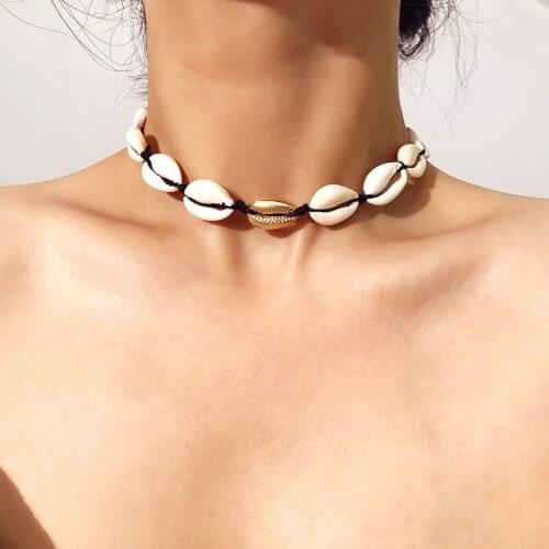 Fashion Puka Shells Necklace Natural Seashell Collar Choker Bohemian Women Summer Beach Shell Cowrie Necklaces Jewelry collares