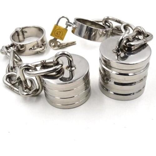 Male Chastity Cock Rings Stainless Steel Scrotum Stretching Ball Stretcher BDSM Bondage Devices Ball Weights Sex Toys For Men