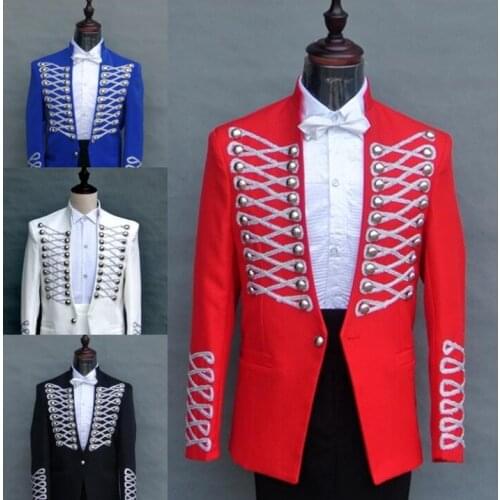 2020 new arrival red singer stage slim men suit set with pants mens suits multi-breasted formal dress mens groom suit + pant