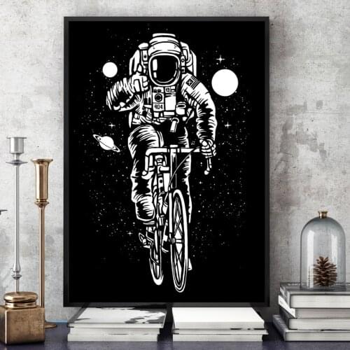 Nordic Posters Abstract Astronaut Bicycle Skater Galaxy Boat Canvas Painting and Prints Wall Art Pictures for Living Room Decor