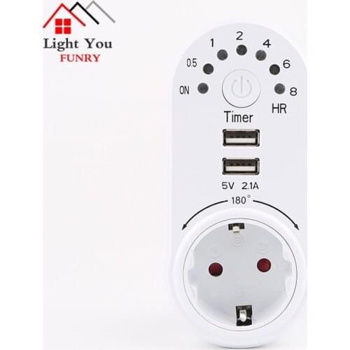 German Standard USB Charging Timing Socket Household Smart Countdown Power Switch Socket Energy Saving Socket 8 Hours