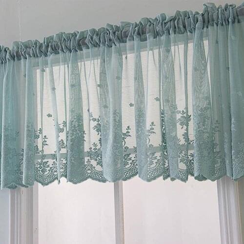 New Mesh Lace Flower Window Balcony Short Curtain Kitchen Valance Drape Home Decor Living Room Bedroom Door Window Blinds