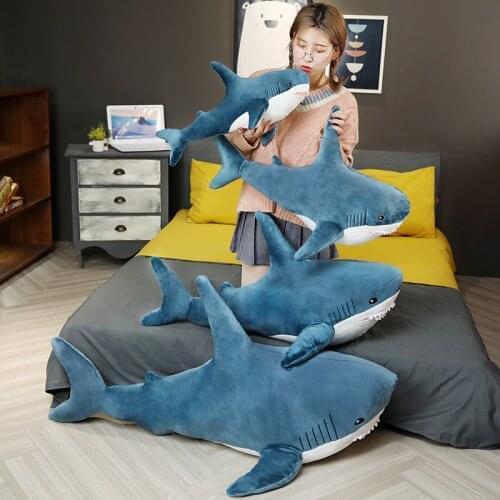 Giant Simulation Russia Shark Skin Pillows Cute Shark Plush Fish Pillow Toys Lifelike Appease Soft Animal Kids Toy Children Gift
