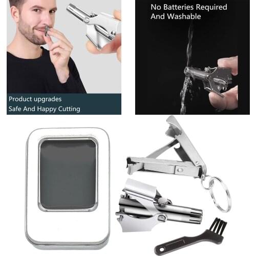 Portable Mini Manual Nose Hair Trimmer Stainless Steel Nose Hair Remover Washable Nose Ear Hair Trimmer