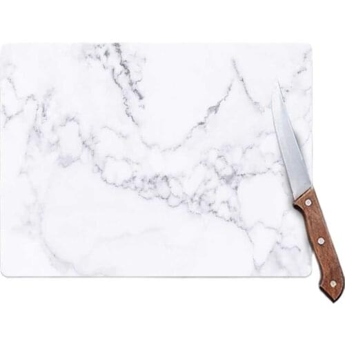 White Marble Looking Glass Cutting Board Antibacterial Glass Chopping blocks 30cm X 40cm