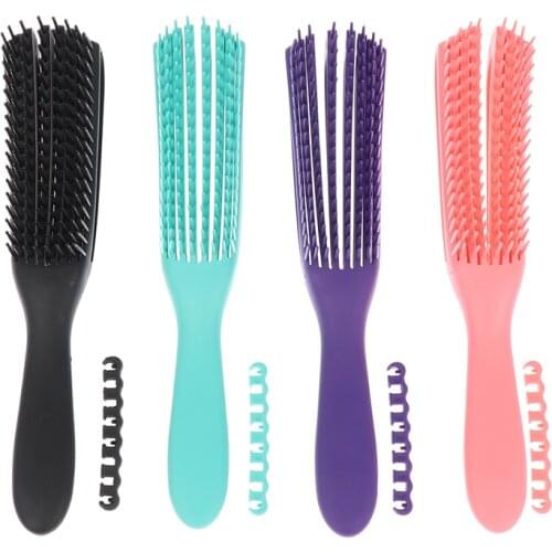 Rubber Massage Detangling Hair Brush Scalp Massage Hair Comb Detangling Brush For Hairbrush Wet Curly Hairbrush Women Men Salon