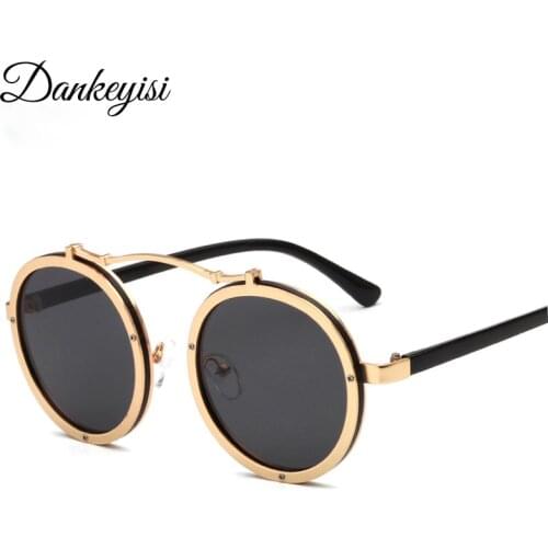 DANKEYISI Unisex Men Sunglasses Women Brand Designer Round Sunglasses Retro Female Lady Cute Eyewear Oculos De Sol UV400