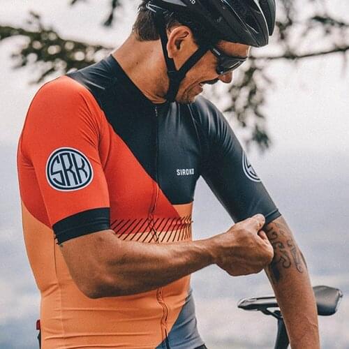 SIROKO Mens Short Sleeve Cycling Jersey Colorful Cycling Clothes Summer Blue Cycling Top Bike Top Road Wear