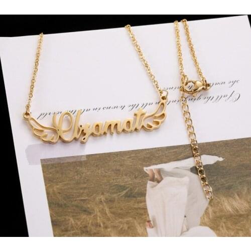 Customized Name Butterfly Wing Choker Necklaces Stainless Steel Choker Necklaces Personalized for Women Men Gift