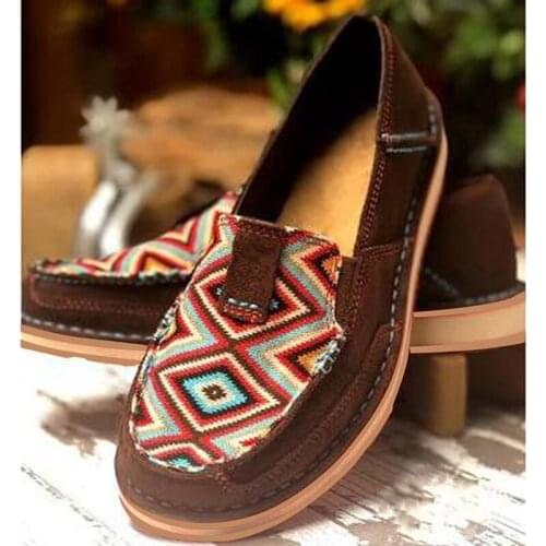 Womens Single Shoes European Leopard Color Round Head Female Flat Heel Single Shoes Suede Ethnic Style Ladiess Shoes New 2020