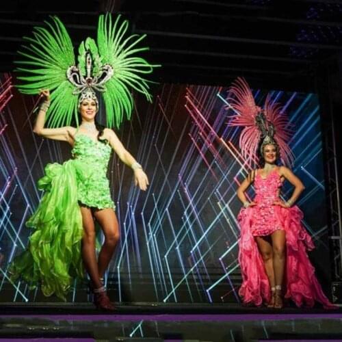 Custom samba party halloween carnaval headdress dance stage feather headpiece for singers