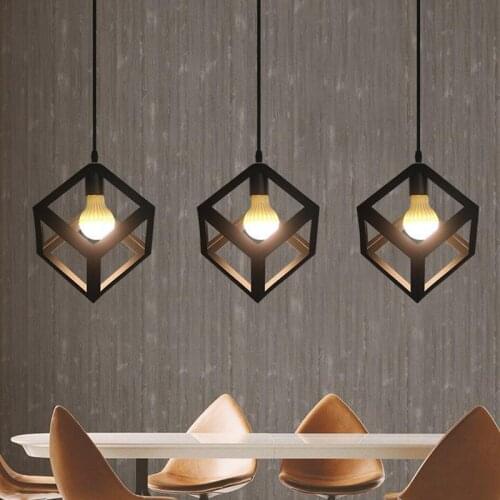 1pcs 16cm Cube Celling Covers For E27 Bulb Iron Industrial Metal Pendant Light Rack Decorative Loft Ceiling Lamp Lampshade