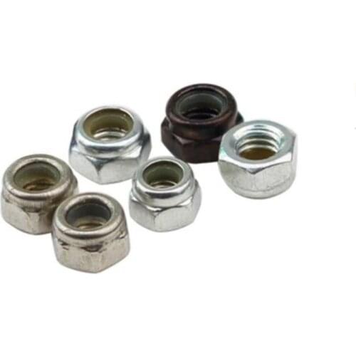 10-50pcs DIN985 M2 M2.5 M3 M4 M5 M6 m8 m10 Steel With Black OR White Znic stainless steel nylon lock nut