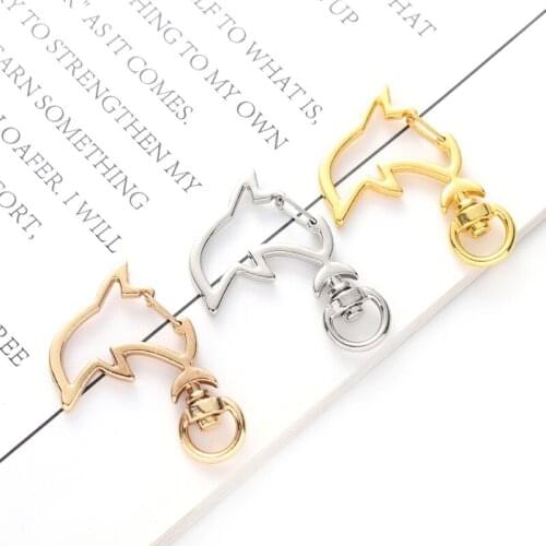 5pcs Shark hook buckle creative metal dolphin keychain keychain Lobster Clasp Jewelry Findings gift DIY Jewelry Accessories