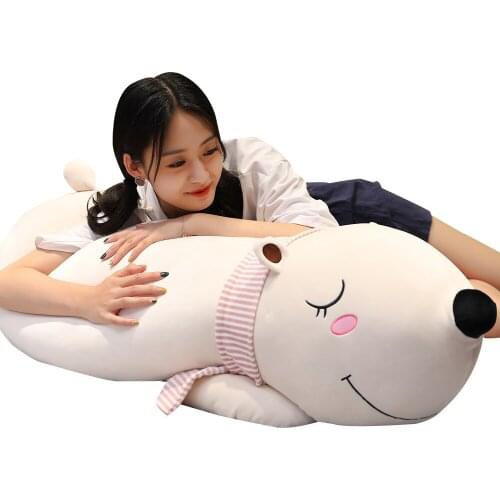 65-105cm Stuffed Animal Bear Cushion Polar Bear Plush Animal Toy Doll Pillow Kids Birthday Christmas Gift