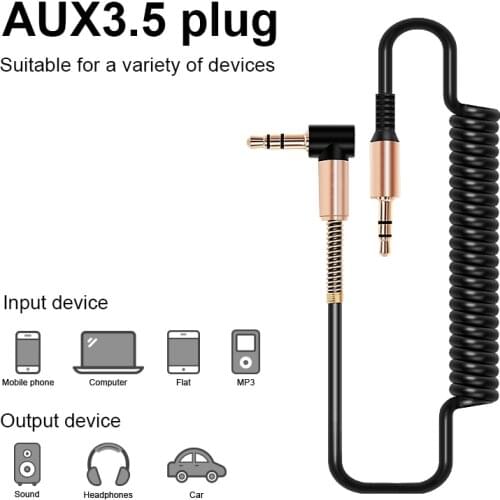 Car Stereo AUX Cord Spring Audio Cable For Lada Kalina Priora Niva Vaz Granta Samara 2110 2114 Largus 2109 2115 2112 110 2105