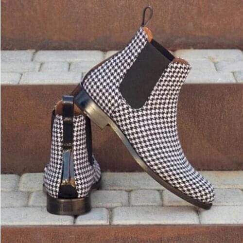 High Quality Fashion Men Pu Leather Plain Boots Male Casual Classic Trendy Vinage Stylish Chelsea Boots Zapatos De Hombre 4M417