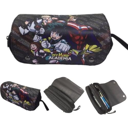 My Hero Academia Pencil Case Cosplay Zipper Large Capacity Stationery Bag Pencil Bags Makeup Bags