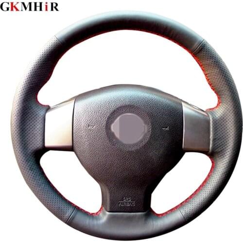 DIY Black Artificial Leather Steering Wheel Cover for Nissan Tiida 2004-2010 Sylphy 2006-2011 Versa 2007-2011 Versa Note