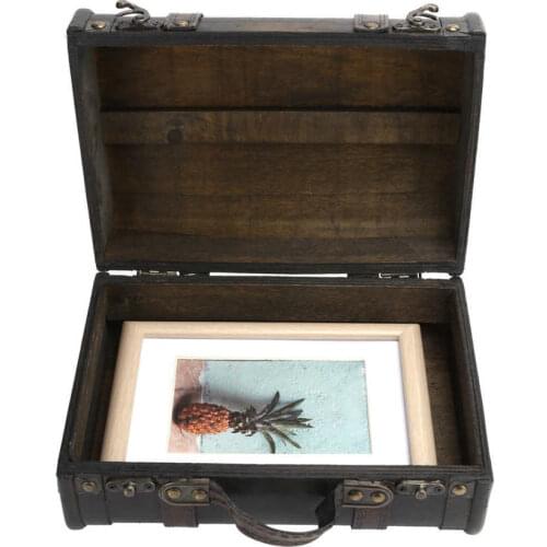 Retro Suitcase WoodendStorage Box with Lock Suitcase Jewelry Box For Gift Craft For Organizer Desket Decorations Packaging Large