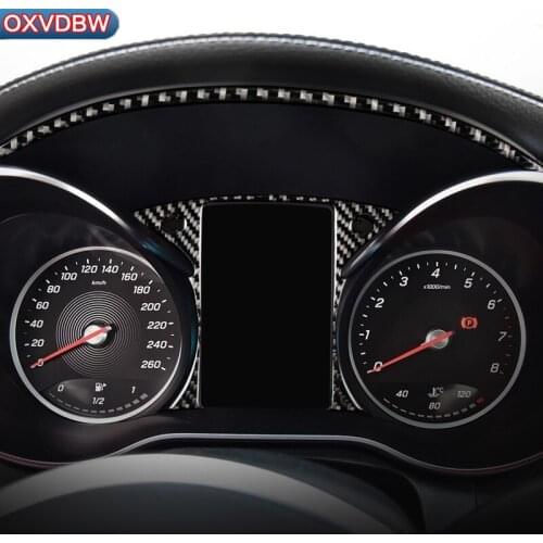 For Mercedes C Class W205 Carbon Fiber Dashboard Panel Cover Trim Sticker C180 C200 GLC Interior Accessories