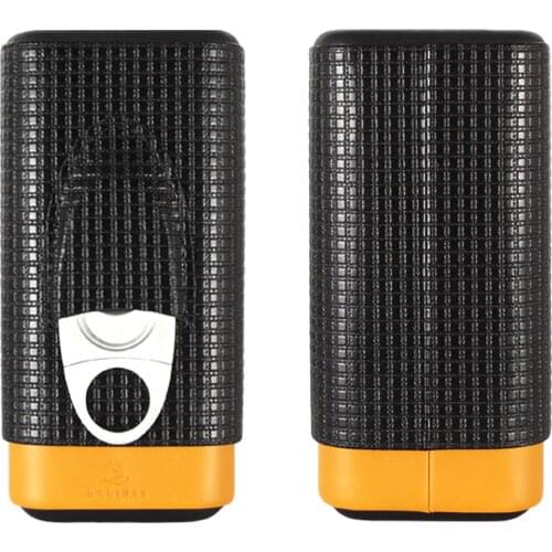 GALINER Travel Cigar Humidor Case Leather Humidor Box Cedar Wood Zigaretten Box Pocket Cigar Case Tube Cigar Accessory