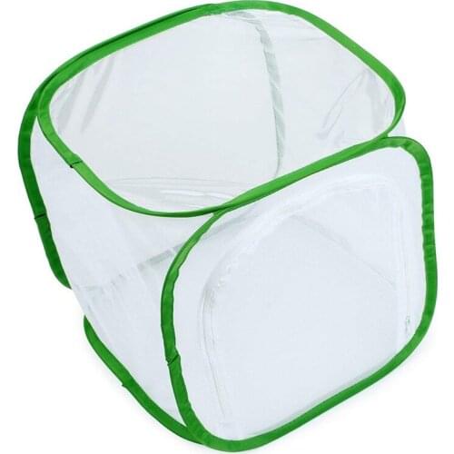 Insect and Butterfly Habitat Cage Terrarium Pop-up 12 x 12 x 12 Inches (White + green)