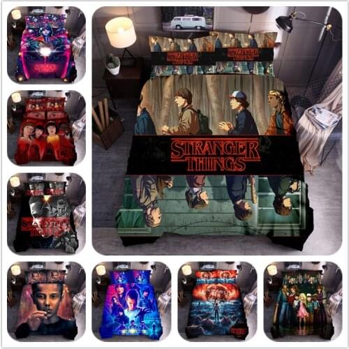 Popular horror movie stranger kids gift bedding set king queen double full twin single size bed linen set